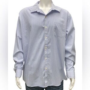 Van Heusen Light Blue and White Micro Check Stretch Dress Shirt
